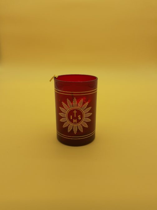 VETRO ROSSO DECORATO