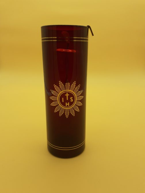 VETRO ROSSO DECORATO